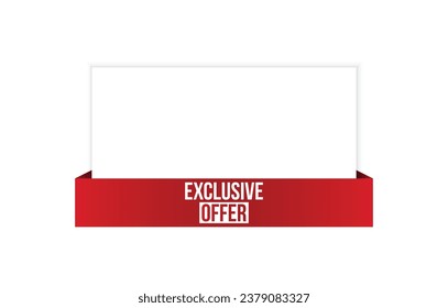 oferta exclusiva ilustración de banner de vector rojo aislado en fondo blanco