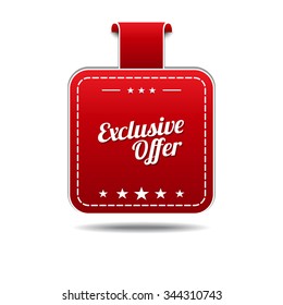 Exclusive Offer Red Vector Icon Design