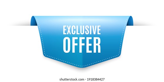 Exclusive offer. Ribbon label tag. Sale price sign. Advertising discounts symbol. Infographics price tag banner. Exclusive offer badge shape. Website ribbon label banner. Vector