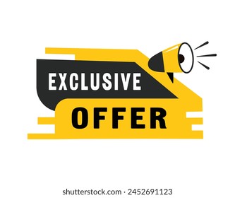 Icono de burbuja de discurso de oferta exclusiva estilo plano. Diseño de Anuncio para negocios, marketing. Vector.
