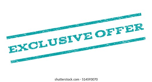Exclusive Offer watermark stamp. Text tag between parallel lines with grunge design style. Rubber seal stamp with scratched texture. Vector color ink imprint on a white background.