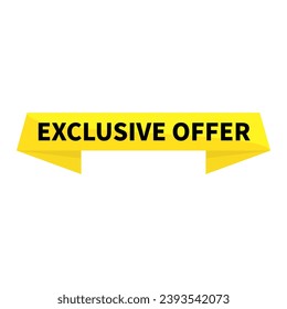 Exclusive Offer In Yellow Ribbon Rectangle Shape For Sale Advertising Business Marketing
