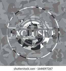 Exclusive on grey camo pattern