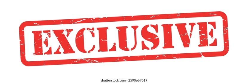 Exclusive on red rubber stamp