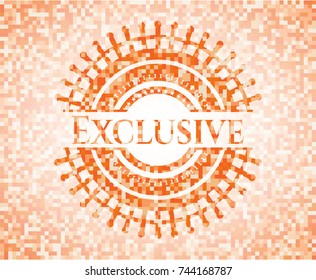 Exclusive orange mosaic emblem