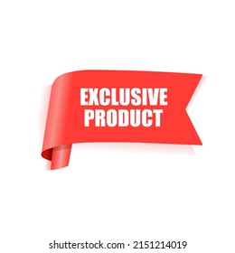 Exclusive product label. Exclusive product banner icon. Flat style vector illustration.