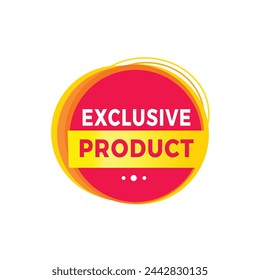 Exclusive product red label icon for announcement, advertising, vector. Modern design template for banner.