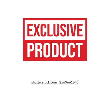 Exclusive Product ribbon tag banner template retail promotion and announcement. Advertising design, business promotion. Vector illustration on white background