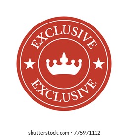 Exclusive quality flat label on white background. Vector illustration