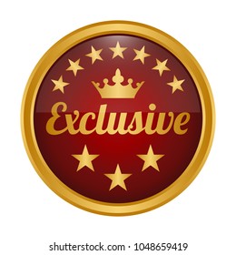 Exclusive quality label on white background. Vector illustration