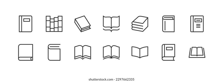 Exclusive reading thin line icons set. Big package of modern minimalistic pictograms for mobile UIUX kit, infographics and web sites