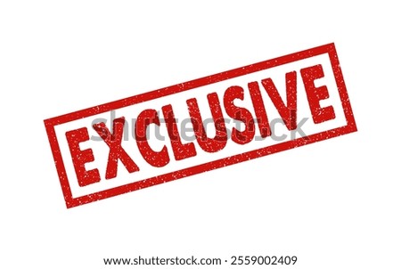 Exclusive red ink rubber stamp sign symbol seal badge dusty grunge effect sold unique limited edition product store tag vignette