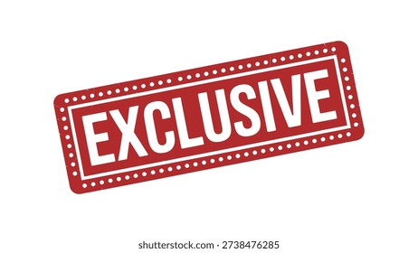 exclusive red stamp label with decorative border isolated on white background, premium branding and marketing badge design