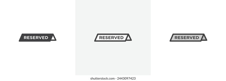 Iconos exclusivos de reserva y mesa de comedor. Símbolos de reserva de comidas y restaurantes privados.
