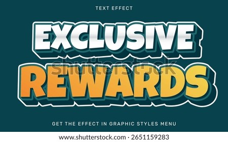 Exclusive rewards text effect in 3d design