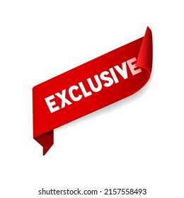 Exclusive ribbon banner design. Exclusive ribbon. Icon exclusive. Vector illustration exclusive.