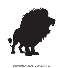 Exclusive Roaring Lion Silhouette for Limited Edition Prints - Lion Vector - Lion Icon
