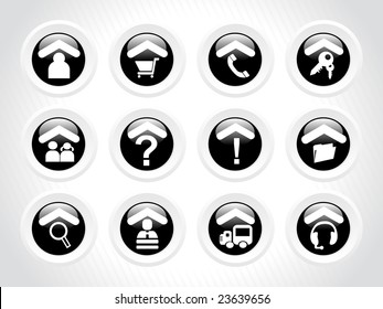 exclusive rounded black set of web 2.0 Icon