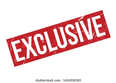 Exclusive Rubber Stamp. Red Exclusive Rubber Grunge Stamp Vector Illustration - Vector