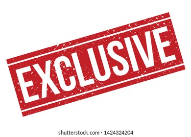 Exclusive Rubber Stamp. Red Exclusive Rubber Grunge Stamp Vector Illustration - Vector