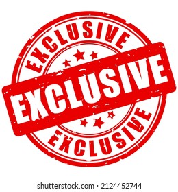 Exclusive rubber vector stamp isolated on white background, exclusive product concept