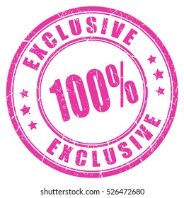 Exclusive rubber vector stamp isolated on white background. Exclusive stamp clip art. Exclusive imprint.
