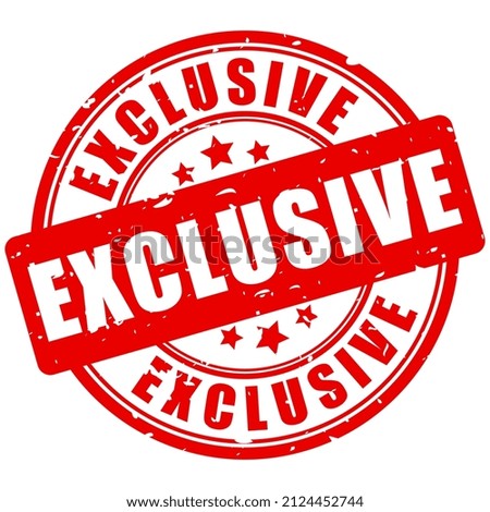 Exclusive rubber vector stamp isolated on white background, exclusive product concept