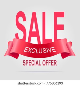 Exclusive sale banner original pink
