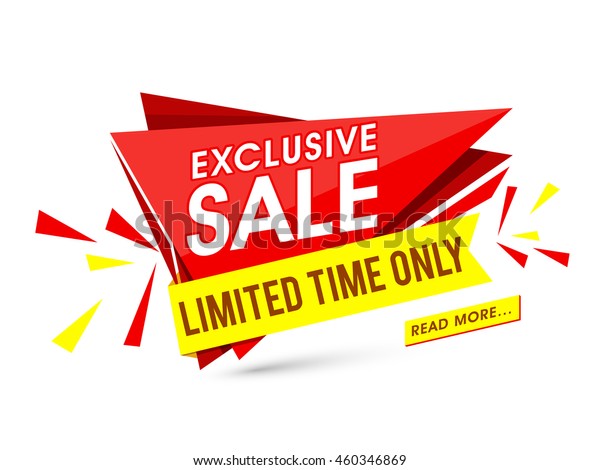 Exclusive Sale for\
limited time only, Creative Paper Tag, Poster, Banner or Flyer\
design, Vector\
illustration.