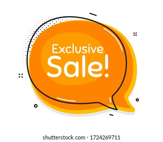 Exclusive Sale. Thought chat bubble. Special offer price sign. Advertising Discounts symbol. Speech bubble with lines. Exclusive sale promotion text. Vector