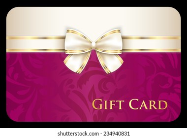 Exclusive scarlet gift card with cream diagonal ribbon