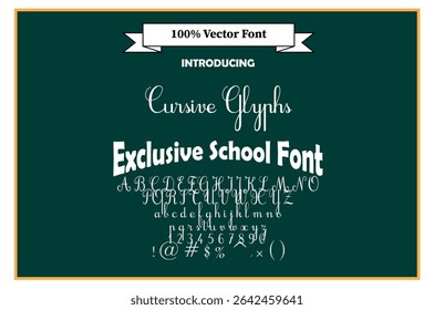 Exclusive School Font, Back to school unique typeface, Letters, Numbers, Font illustration, Editable vector text. School, Dotted, Chalk, School Board font. 
