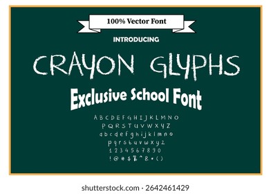 CRAYON GLYPHS | Fuentes de regreso a la escuela | Fuentes punteadas, cursivas, de escritura a mano, de rastreo y educativas para niños y maestros