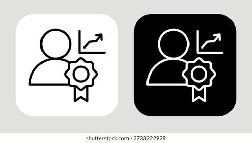 Icono de segmento exclusivo en estilo de línea blanca y negra