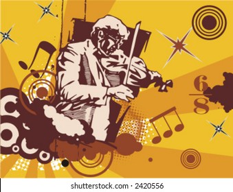 Exclusive Series of Abstract Musician Backgrounds. Check my portfolio for much more of this series as well as thousands of similar and other great vector items.