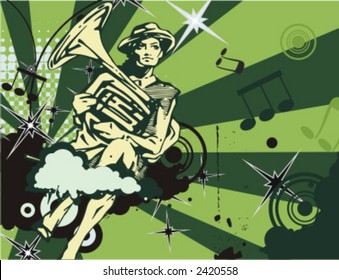 Exclusive Series of Abstract Musician Backgrounds. Check my portfolio for much more of this series as well as thousands of similar and other great vector items.