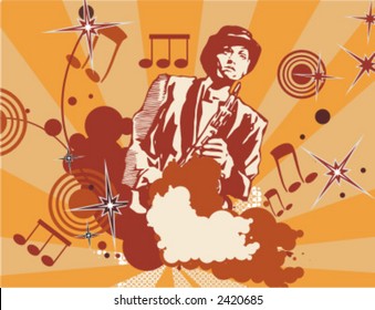 Exclusive Series of Abstract Musician Backgrounds. Check my portfolio for much more of this series as well as thousands of similar and other great vector items.