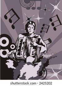 Exclusive Series of Abstract Musician Backgrounds. Check my portfolio for much more of this series as well as thousands of similar and other great vector items.