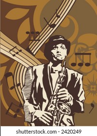 Exclusive Series of Musician Backgrounds in Floral Style. Check my portfolio for much more of this series as well as thousands of similar and other great vector items.