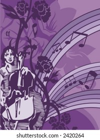 Exclusive Series of Musician Backgrounds in Floral Style. Check my portfolio for much more of this series as well as thousands of similar and other great vector items.