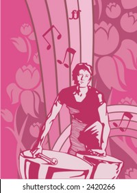Exclusive Series of Musician Backgrounds in Floral Style. Check my portfolio for much more of this series as well as thousands of similar and other great vector items.