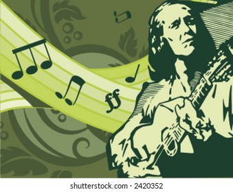 Exclusive Series of Musician Backgrounds in Floral Style. Check my portfolio for much more of this series as well as thousands of similar and other great vector items.
