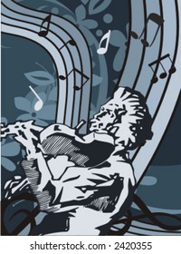 Exclusive Series of Musician Backgrounds in Floral Style. Check my portfolio for much more of this series as well as thousands of similar and other great vector items.