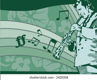 Exclusive Series of Musician Backgrounds in Floral Style. Check my portfolio for much more of this series as well as thousands of similar and other great vector items.