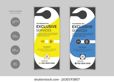 Exclusive Service Offer For Door Hanger Design Template