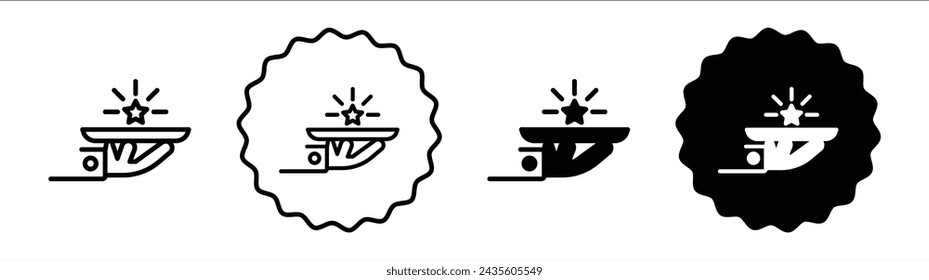 Exclusive service set in black and white color. Exclusive service simple flat icon vector