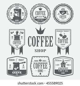 an exclusive set of labels for coffee shops. Logo coffee