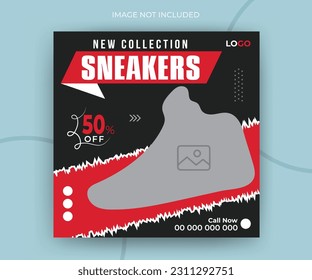 Exclusive shoes collection for timeline social media post web banner ads promotion template