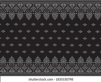 Exclusive Silver Songket in Black Colour Background