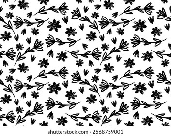 Exclusive small colored flower pattern. Vector